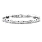9K Yellow Gold Bracelet, Pavé Diamond Bracelet, Diamond Chain Bracelet, Box Clasp Bracelet
