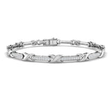 9K Yellow Gold Bracelet, Pavé Diamond Bracelet, Diamond Chain Bracelet, Box Clasp Bracelet