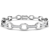 Open Circle Mariner Lab Diamond Bracelet with Box Clasp