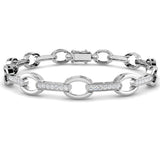 Open Circle Mariner Lab Diamond Bracelet with Box Clasp