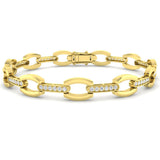 Clover Diamant-Kettenarmband mit Lünetten- und Pavé-Fassung aus Naturdiamanten in Platin