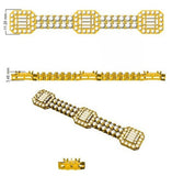 Luxury Round & Baguette Natural Diamond Bracelet in Platinum | Pave Set Emerald Style