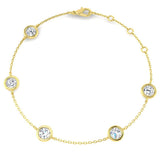 Bezel Set Diamond Bracelet, Minimalist Diamond Jewelry, Delicate Chain Bracelet