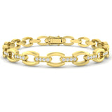 Clover Diamant-Kettenarmband mit Lünetten- und Pavé-Fassung aus Naturdiamanten in Platin