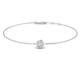 9K Yellow Gold Bracelet, Round Cut Diamond, Gold Chain Bracelet, Minimalist Diamond Bracelet