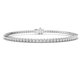 18K Yellow Gold Round Lab Grown Diamond Tennis Bracelet in Prong Set with Secure Box Clasp