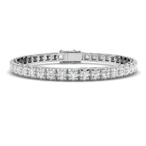 Bracelet de tennis de luxe en or et platine, serti de diamants ronds.