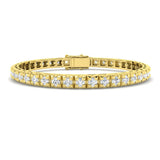 Bracelet de tennis de luxe en or et platine, serti de diamants ronds.