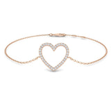 Minimalist Heart Bracelet, Anniversary Gift, Valentine Gift, Fine Gold Jewelry