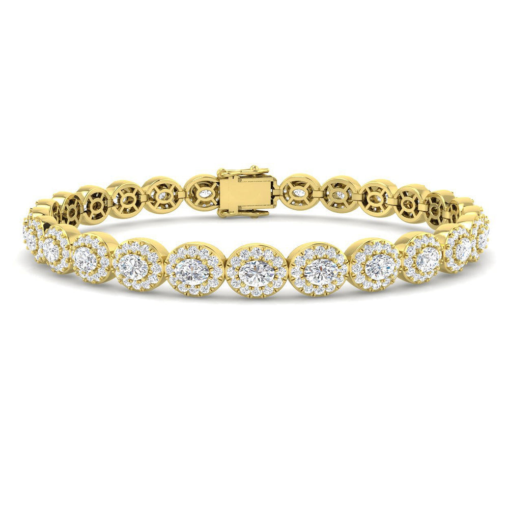 Gold Diamond Bracelet With Safety Latch