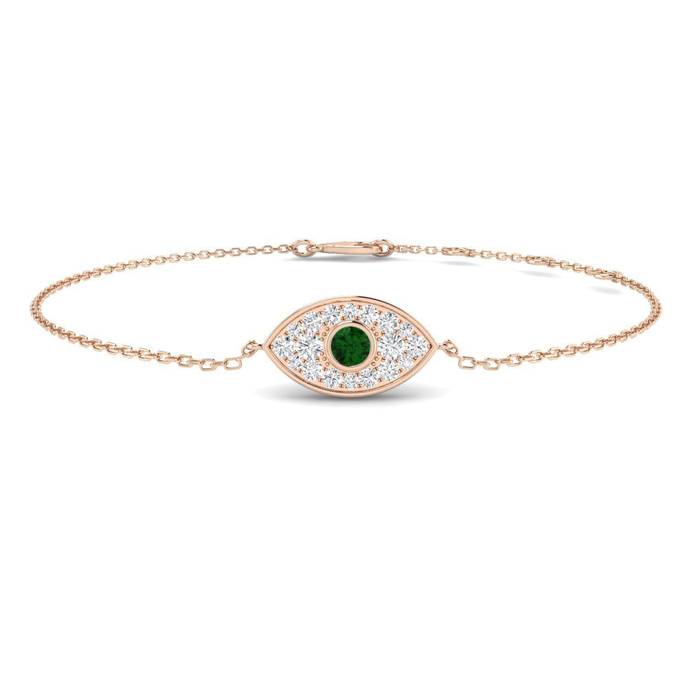 Halo Cluster Diamond Evil Eye Protection Bracelet