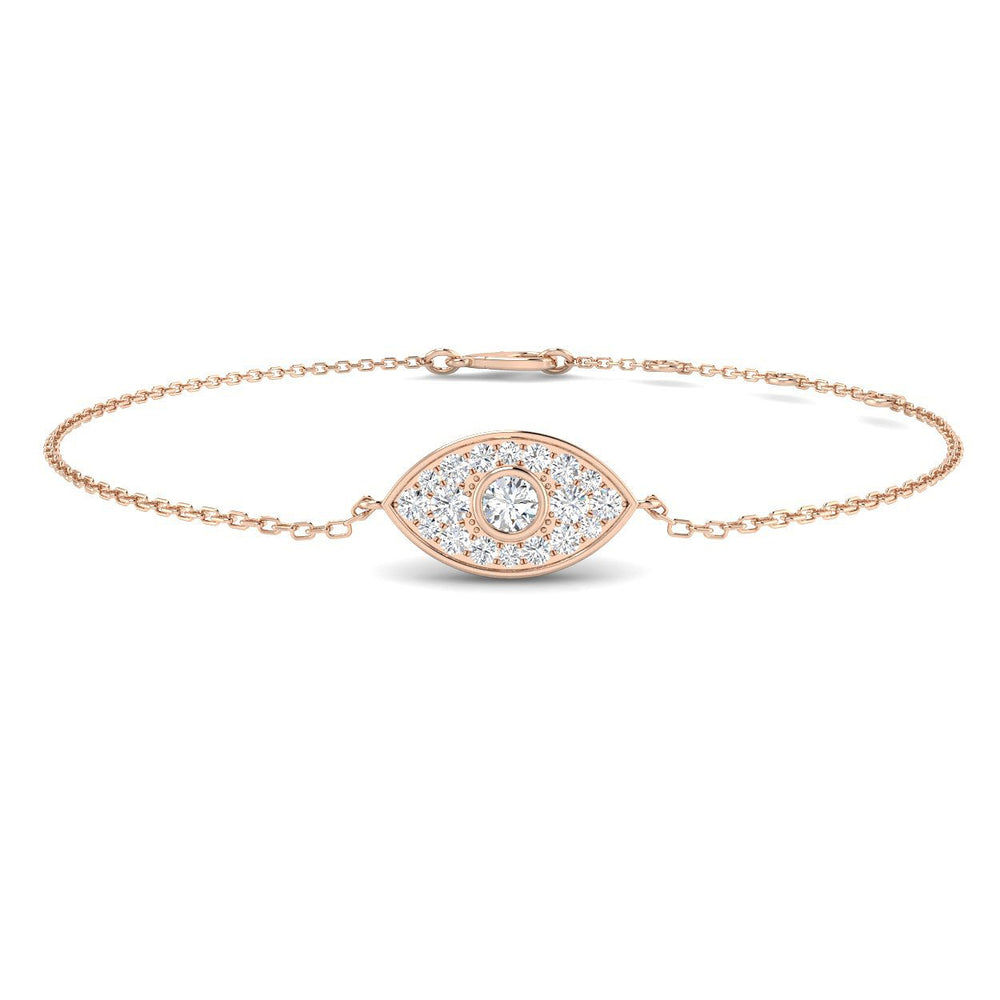 Luxury White Gold Evil Eye Bracelet
