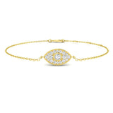 Close Up Pave Diamond Evil Eye Jewellery, Fine Jewellery Diamond Protection Bracelet