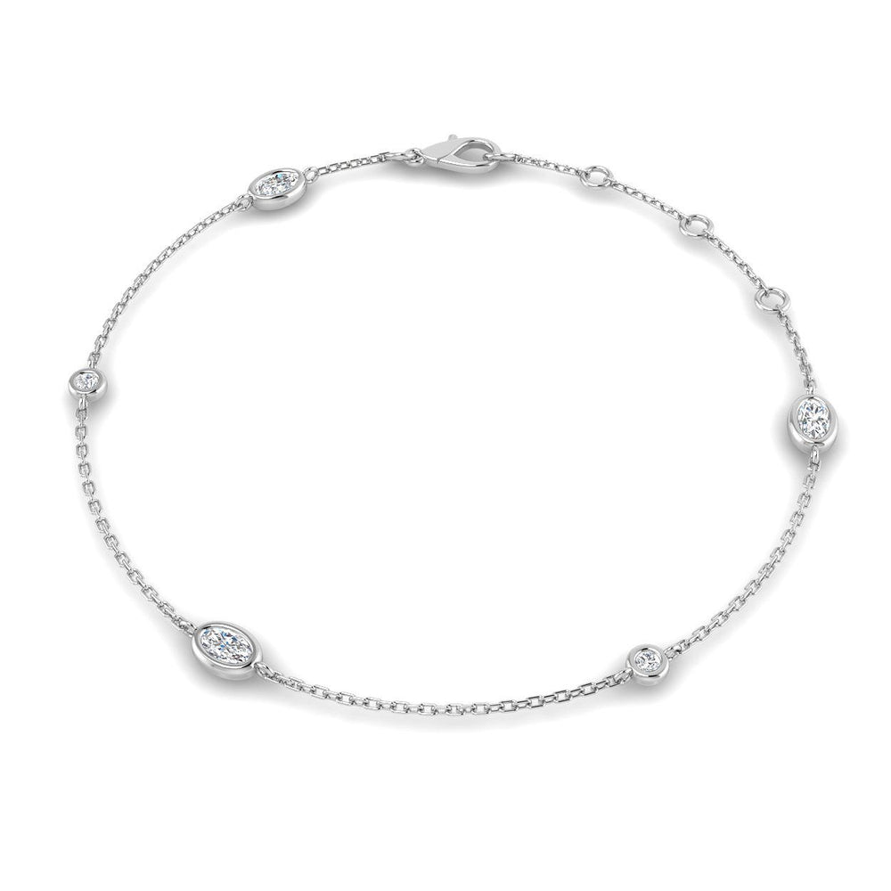 Natural Diamond Bracelet, Platinum Diamond Bracelet, Diamond Station Bracelet