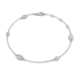 Natural Diamond Bracelet, Platinum Diamond Bracelet, Diamond Station Bracelet