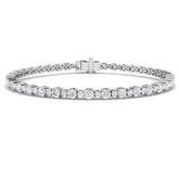Natural Diamond Bracelet, Diamond Tennis Bracelet, 9K White Gold Bracelet, Round Diamond Bracelet