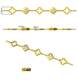 Delicate Clover Style Diamond Chain Bracelet in Gold or Platinum | Fine Jewelry