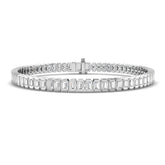 Natural Diamond Bracelet, Baguette Diamond Bracelet, Baguette Tennis Bracelet, 18K White Gold Bracelet