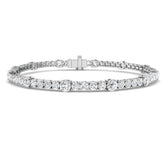 18K Yellow Gold Round Lab Grown Diamond Tennis Bracelet in Prong Set with Box Closure