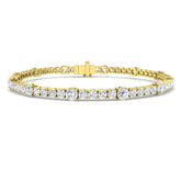 Bracelet de tennis de luxe en or et platine, serti de diamants ronds.