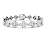 Gold cluster diamond bracelet, Luxury diamond tennis bracelet, Solid gold diamond bracelet