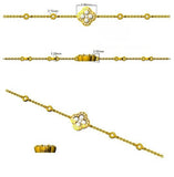 Clover Diamond Chain Bracelet with Bezel & Pave Set Natural Diamonds in Platinum