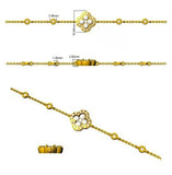 Clover Diamond Chain Bracelet with Bezel & Pave Set Natural Diamonds in Platinum