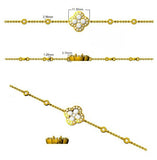 Clover Diamond Chain Bracelet with Bezel & Pave Set Natural Diamonds in Platinum