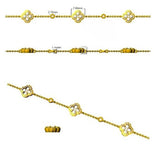 1.20Ct Clover Style Lab Grown or Natural Diamond Chain Bracelet in Platinum | Pave & Bezel Set