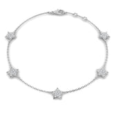 Lab Grown Diamond Bracelet, Platinum Diamond Bracelet, Star Shape Bracelet