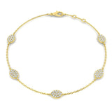 Pavé Diamond Bracelet, Station Bracelet, Fine Jewelry Bracelet, White Gold Jewelry