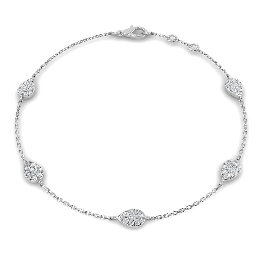 Pavé Diamond Bracelet, Station Bracelet, Gold Chain Bracelet, Fine Jewelry Bracelet