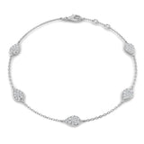 Pavé Diamond Bracelet, Station Bracelet, Gold Chain Bracelet, Fine Jewelry Bracelet