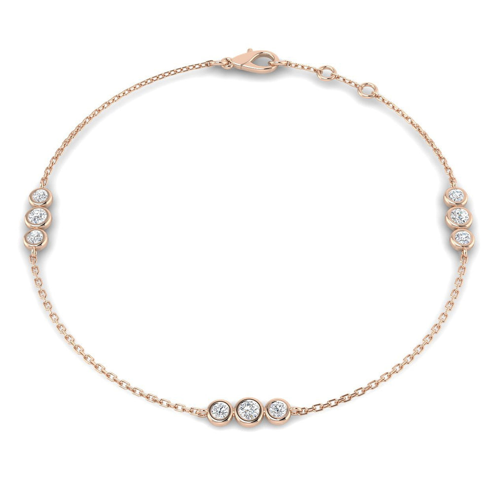 Round Brilliant Diamond, Minimalist Diamond Bracelet, Fine Jewelry, Luxury Bracelet, Anniversary Gift