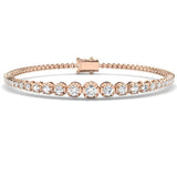 Clover Diamant-Kettenarmband mit Lünetten- und Pavé-Fassung aus Naturdiamanten in Platin