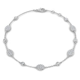 Lab Grown Diamond, Station Bracelet, 9K White Gold