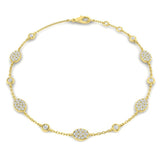 Pavé Diamond, Bezel Set, Diamond Bracelet, Circle Bracelet