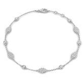 Lab Grown Diamond Bracelet, Platinum Bracelet, Marquise Station Bracelet