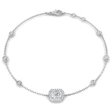 Clover Diamant-Kettenarmband mit Lünetten- und Pavé-Fassung aus Naturdiamanten in Platin