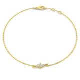 9K Gold Bracelet, Solid Gold Jewelry, Petite Bracelet, Minimalist Diamond Bracelet