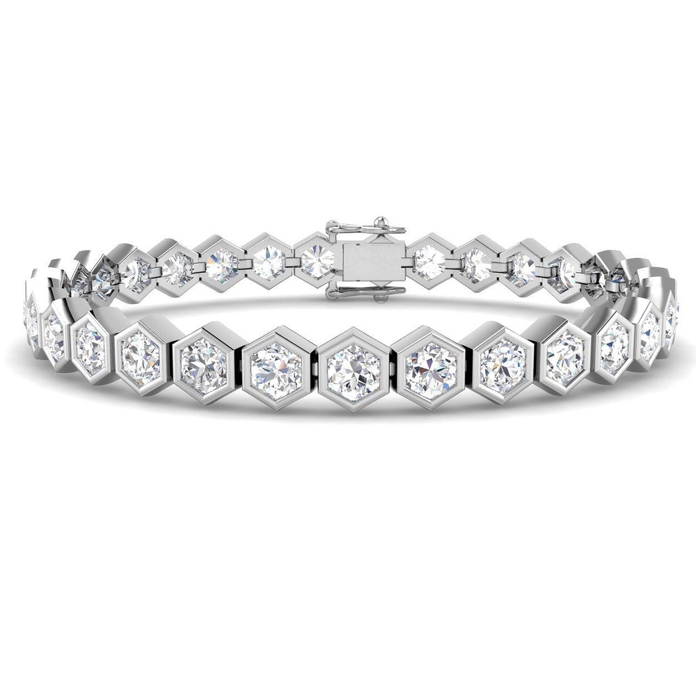 Natural Diamond Bracelet, Octagon Diamond Bracelet, Bezel Set Diamond Bracelet, Diamond Tennis Bracelet