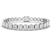 Natural Diamond Bracelet, Octagon Diamond Bracelet, Bezel Set Diamond Bracelet, Diamond Tennis Bracelet