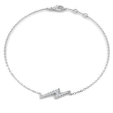 Clover Diamant-Kettenarmband mit Lünetten- und Pavé-Fassung aus Naturdiamanten in Platin