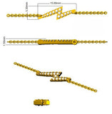 Clover Diamant-Kettenarmband mit Lünetten- und Pavé-Fassung aus Naturdiamanten in Platin