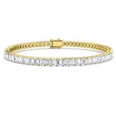 Natural Diamond Bracelet, Emerald Cut Diamond Bracelet, Diamond Tennis Bracelet