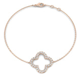 Clover Style Diamond Chain Bracelet in Gold or Platinum | Lab & Natural Diamonds