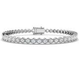 Lab Grown Diamond Bracelet, Platinum Diamond Bracelet, Diamond Tennis Bracelet, Bezel Set Diamond Bracelet