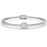 Bracelet de tennis de luxe en or et platine, serti de diamants ronds.