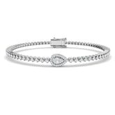 Luxury Natural Baguette and Round Brilliant Diamond Bracelet in Gold & Platinum
