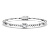 Bracelet de tennis de luxe en or et platine, serti de diamants ronds.